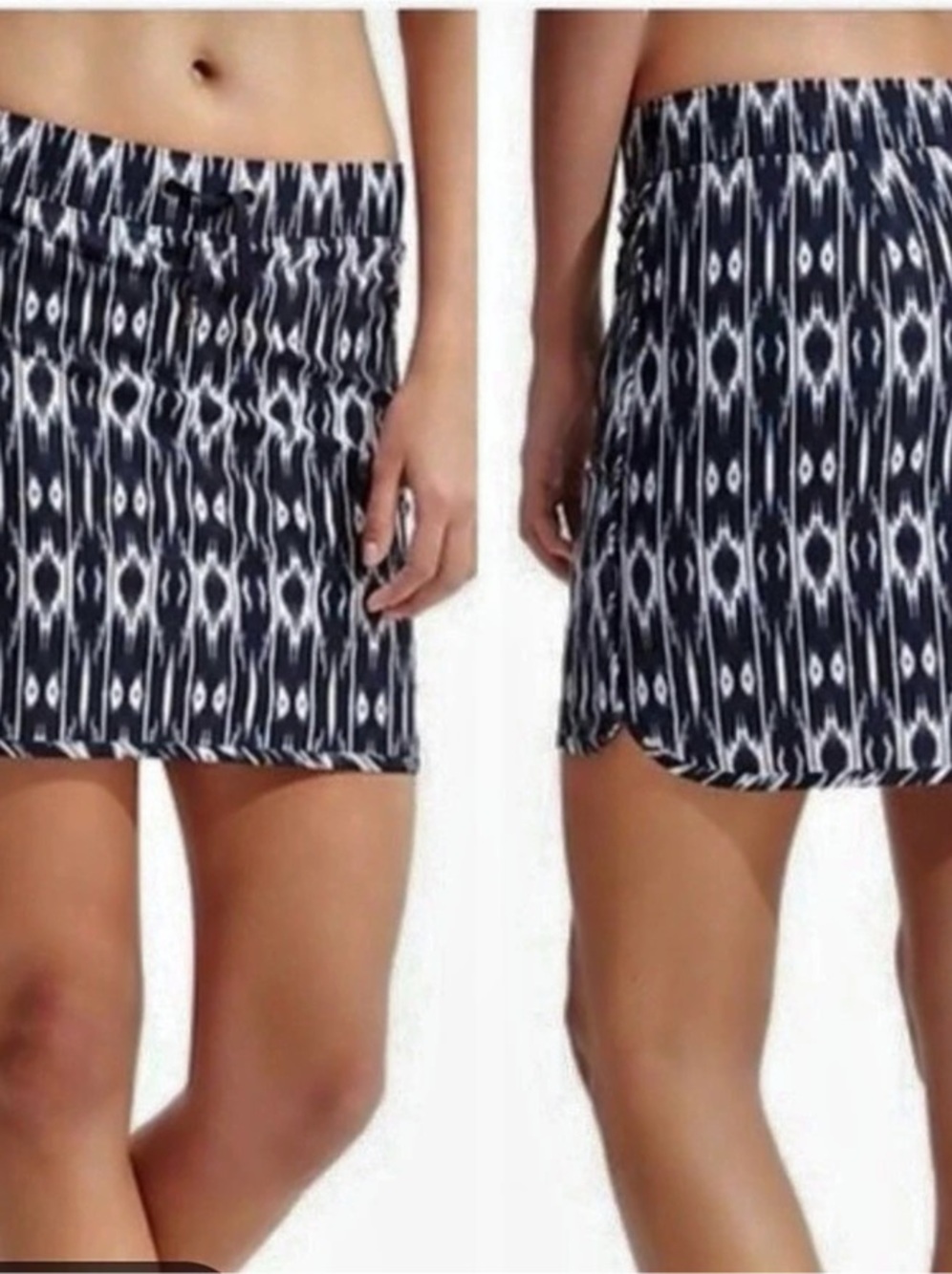 Athleta Skort Geometric Mini Skirt Blue & White Medium like new